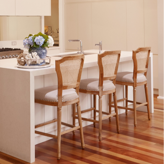 April Luxury Upholstered Kitchen Stool - Different batch