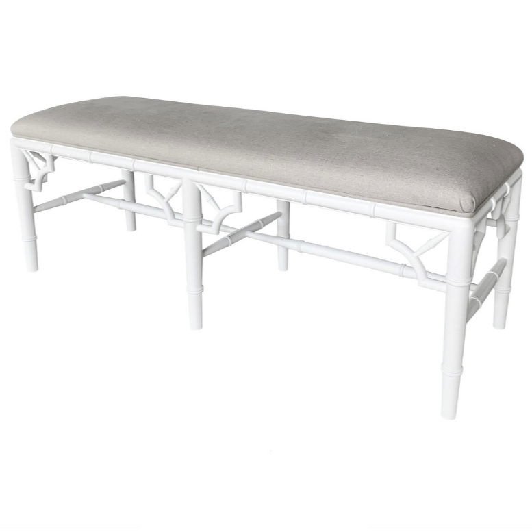 Raffles Linen Upholstered Oak Bench Seat