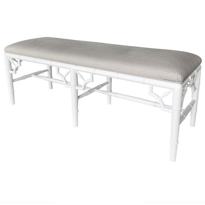Raffles Linen Upholstered Oak Bench Seat