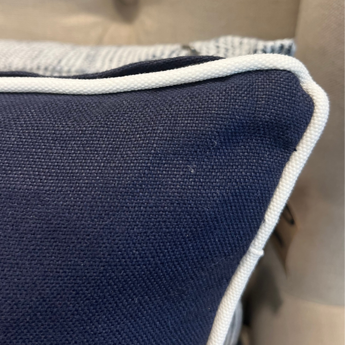 Signature Navy Linen Square Cushion