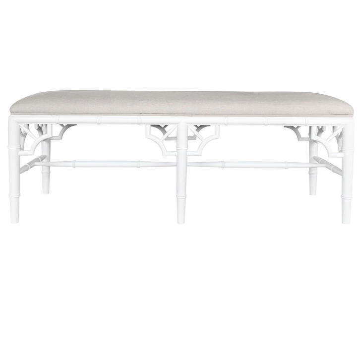 Raffles Linen Upholstered Oak Bench Seat