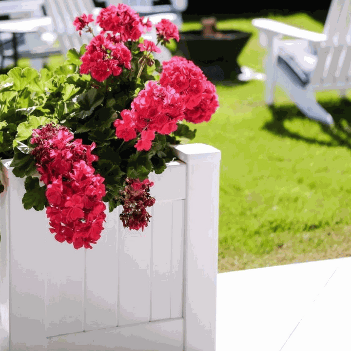 Hamptons Outdoor Square Pvc Planter Box - White