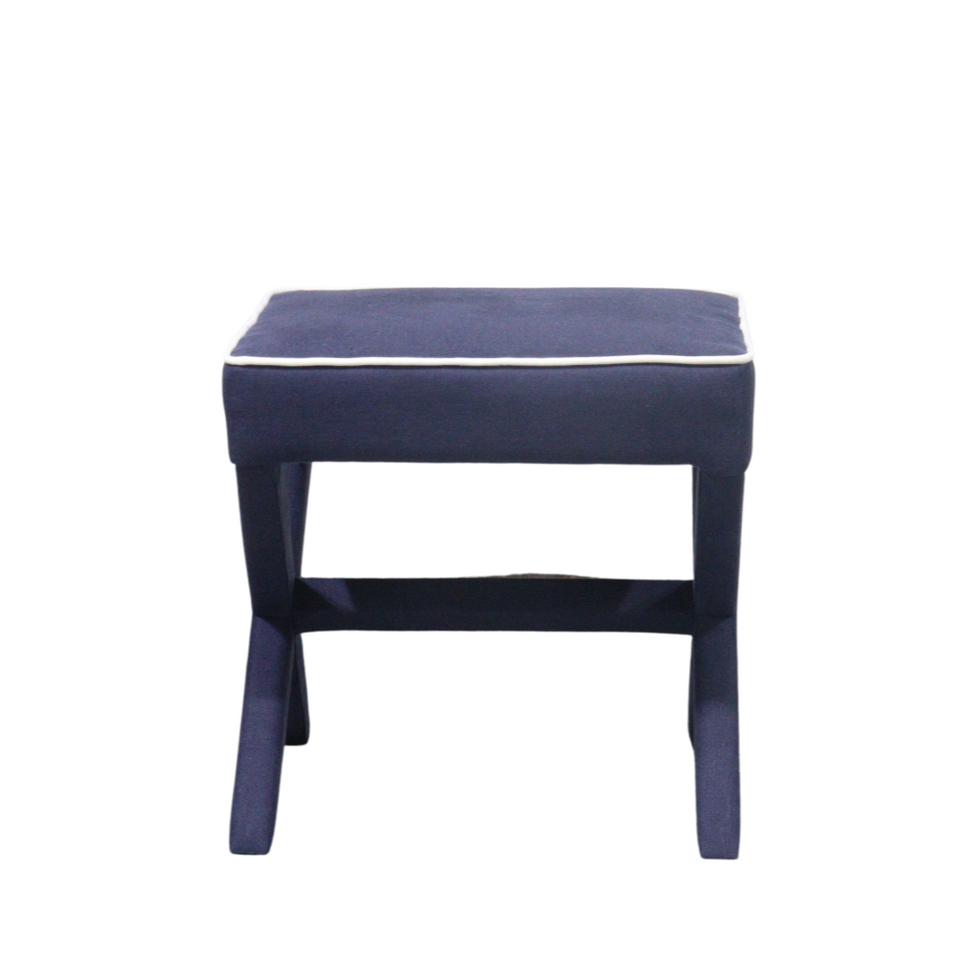 Lauren Linen Cross Back Small Bench