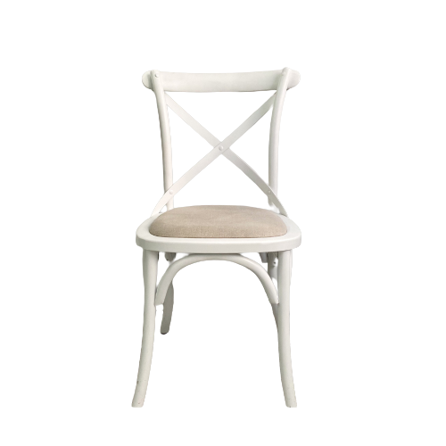 Carter Cross-back Dining Chair With Linen Seat