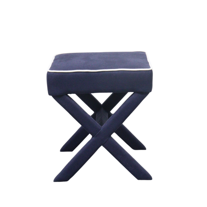 Lauren Linen Cross Back Small Bench