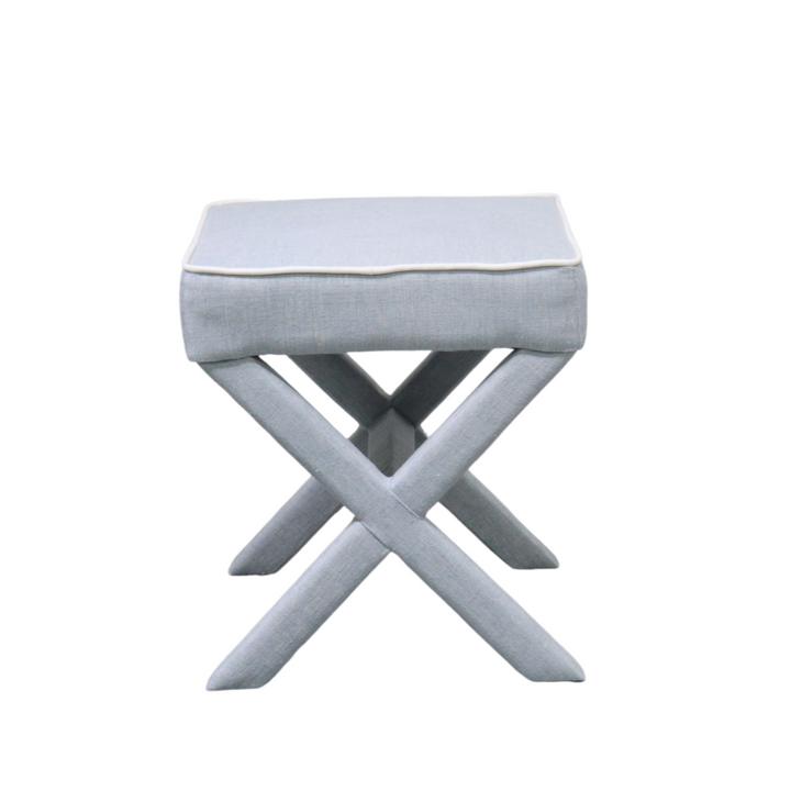 Lauren Linen Cross Back Small Bench
