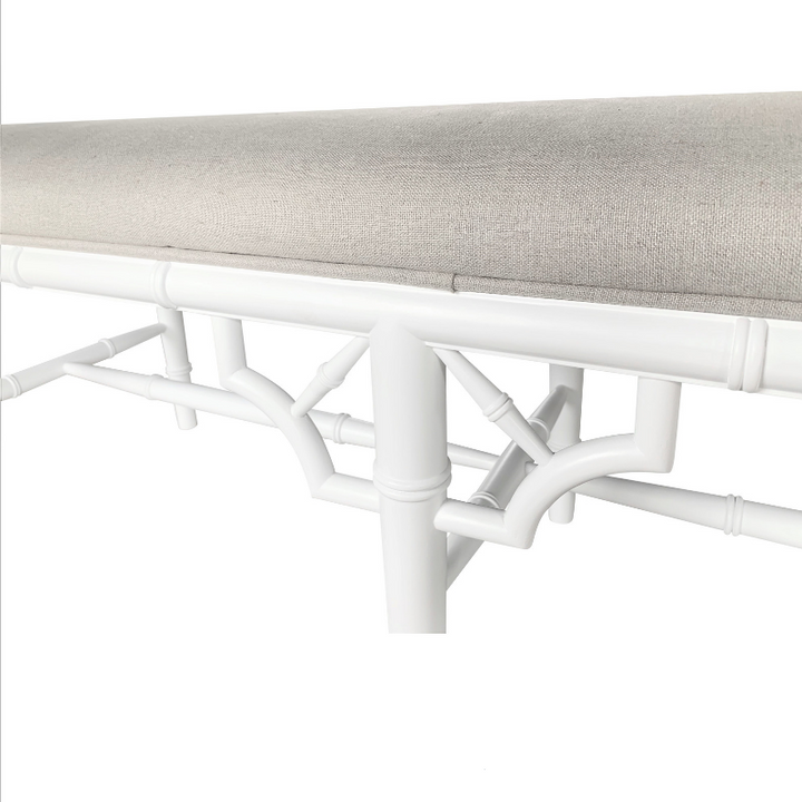 Raffles Linen Upholstered Oak Bench Seat
