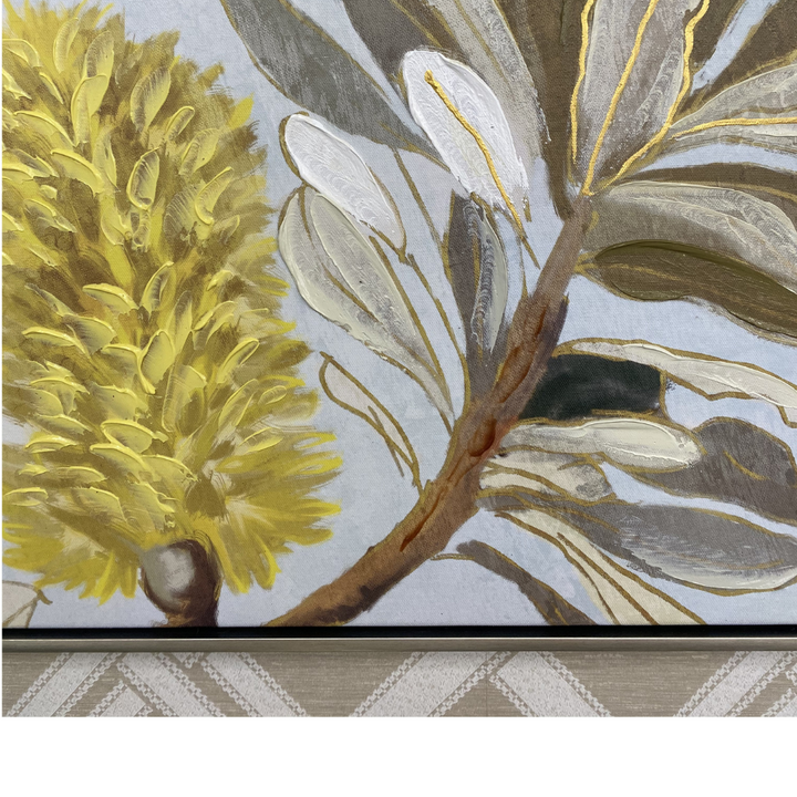 Wattle Canvas In Antique Silver Frame