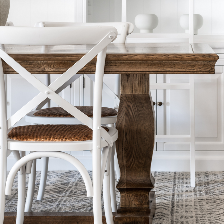 Carter Cross-back Dining Chair With Rattan Seat