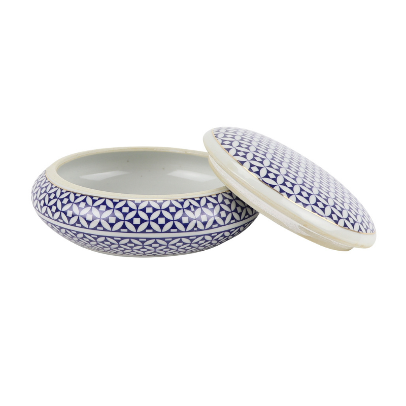 Royal Weave Round Ceramic Trinket Box 17cm