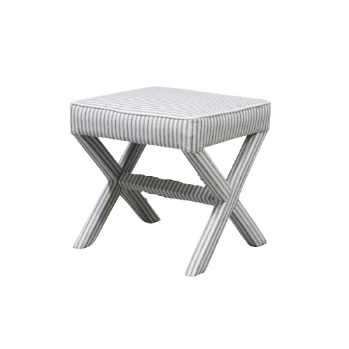 Lauren Linen Cross Back Small Bench Oatmeal 50cm wide x 45cm deep x 49cm high