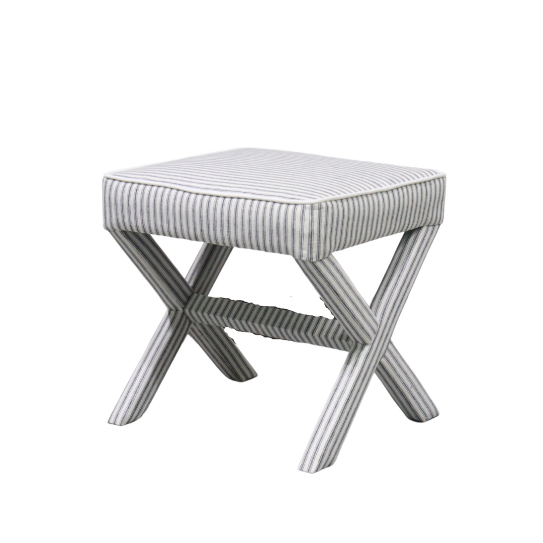 Lauren Linen Cross Back Small Bench