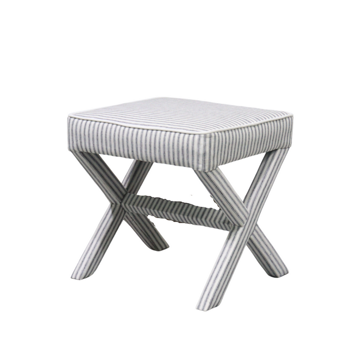 Lauren Linen Cross Back Small Bench