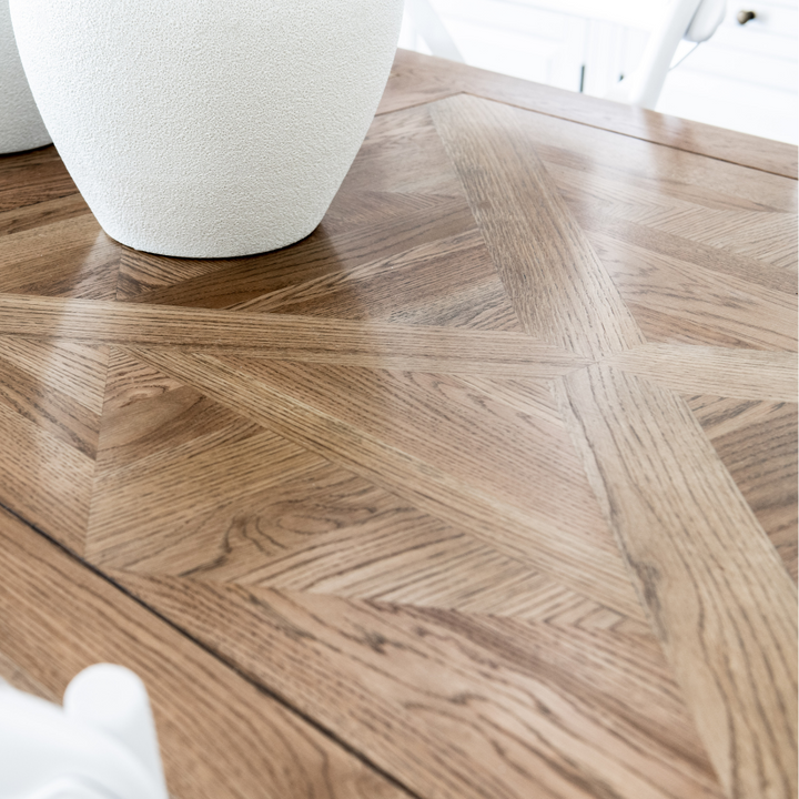 Kensington Parquetry Natural Oak Dining Table Test Assembly