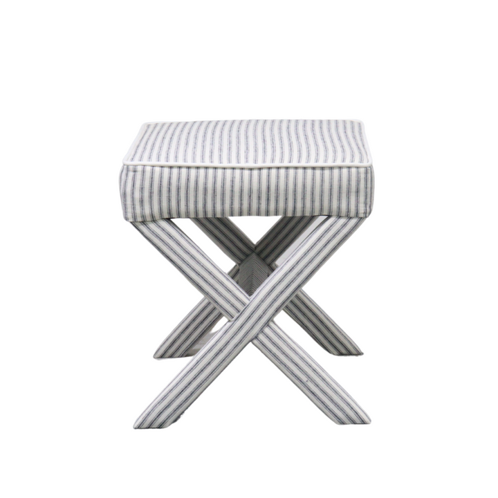 Lauren Linen Cross Back Small Bench