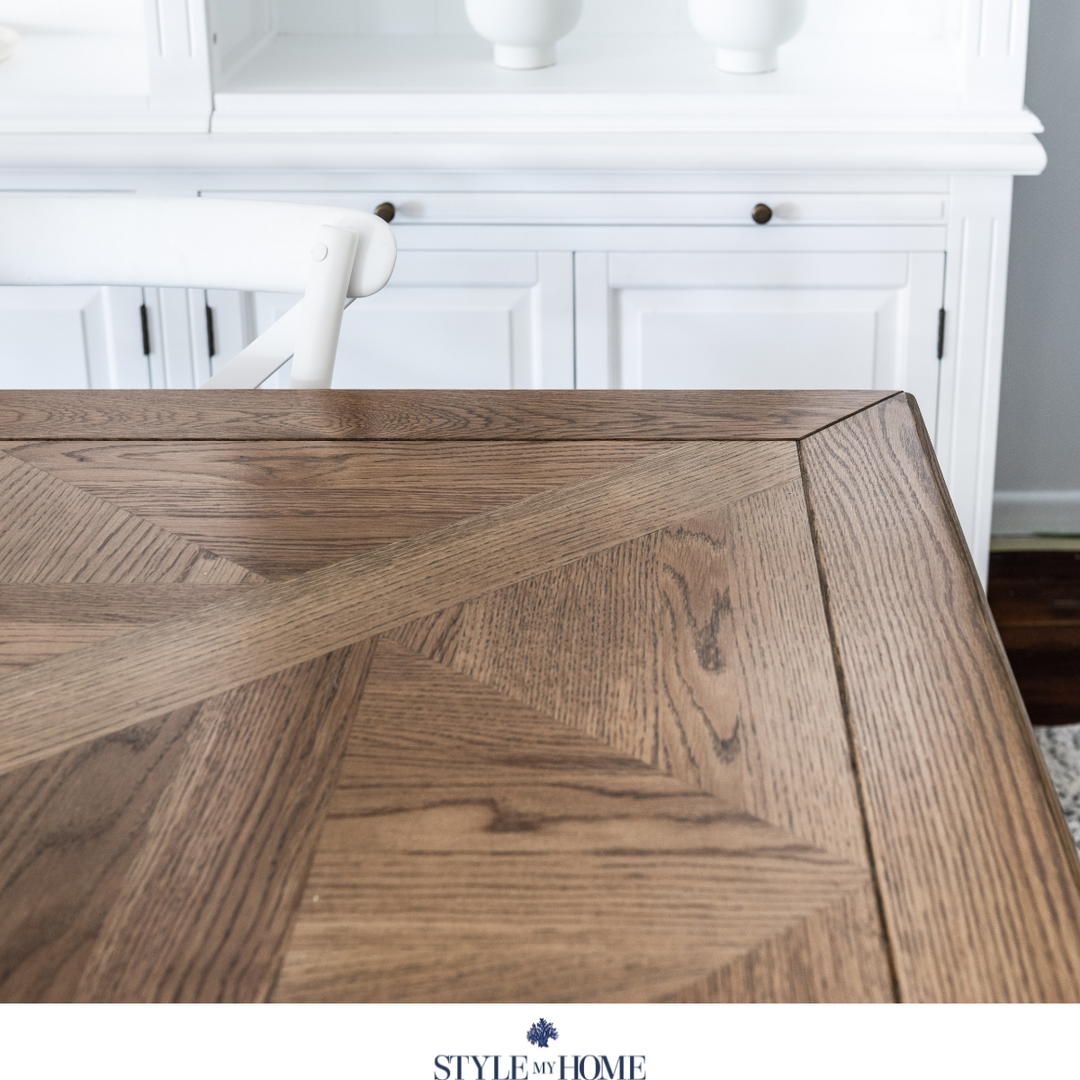 Kensington Parquetry Natural Oak Dining Table Test Assembly