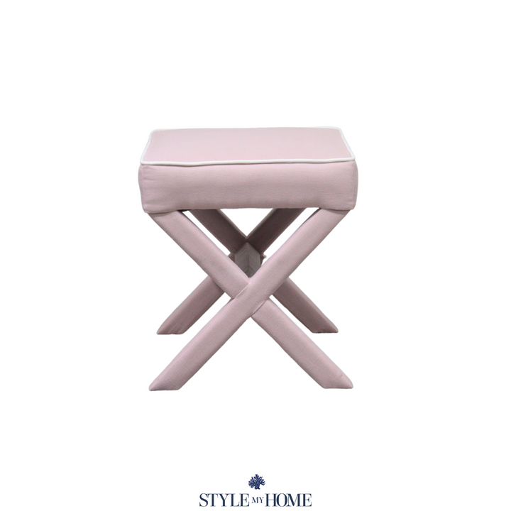 Lauren Linen Cross Back Small Bench