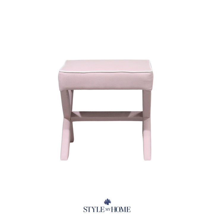 Lauren Linen Cross Back Small Bench