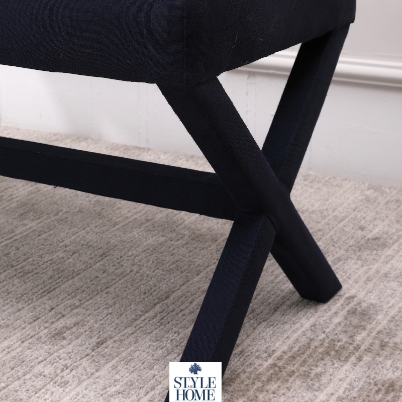 Lauren Linen Cross Back Small Bench