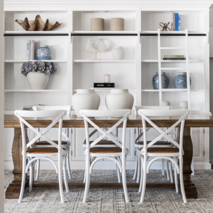 Carter Cross-back Dining Chair With Rattan Seat