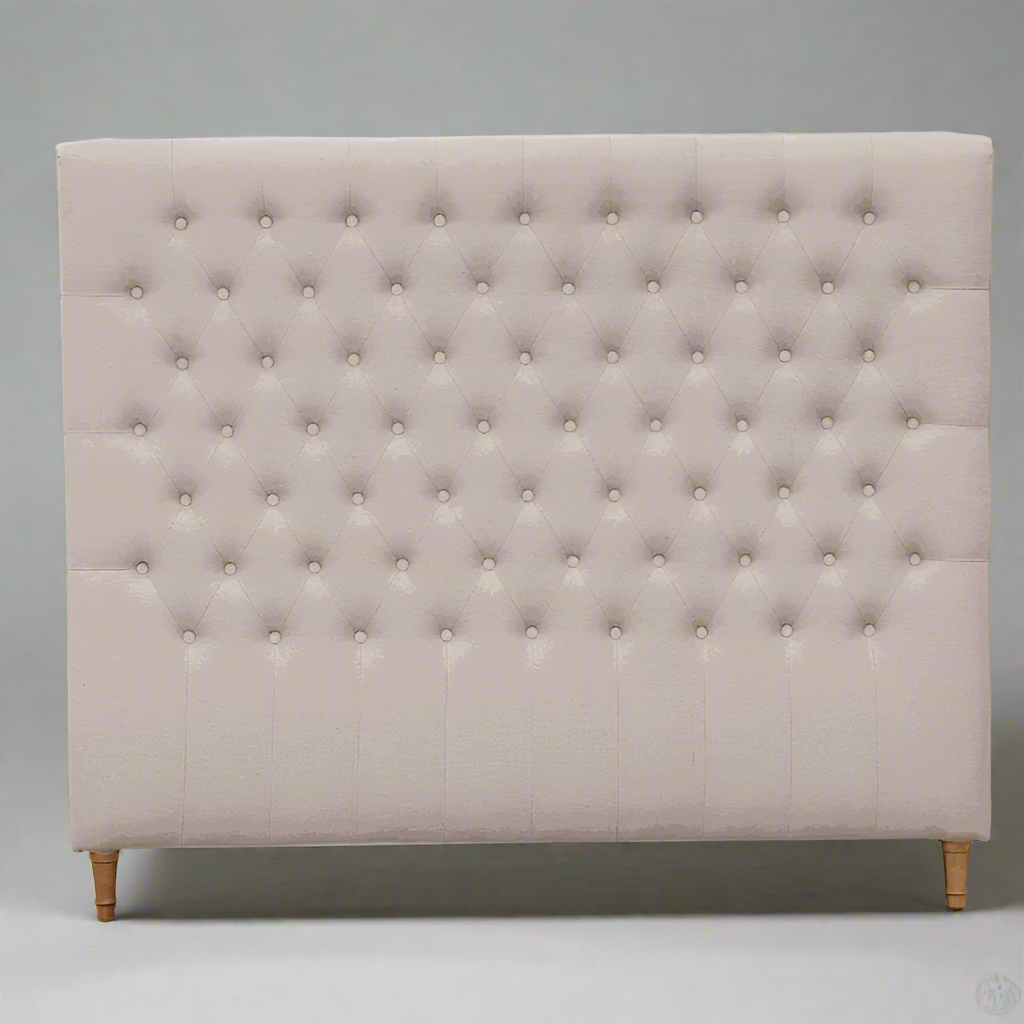 Charlotte Chesterfield Linen Bedhead Oatmeal Square