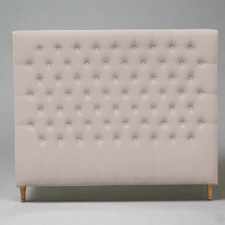 Charlotte Chesterfield Linen Bedhead Oatmeal Square