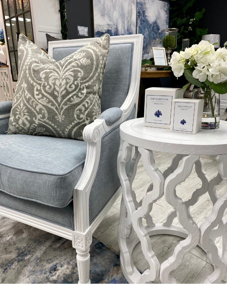 Trent Oak And Linen Upholstered Arm Chair