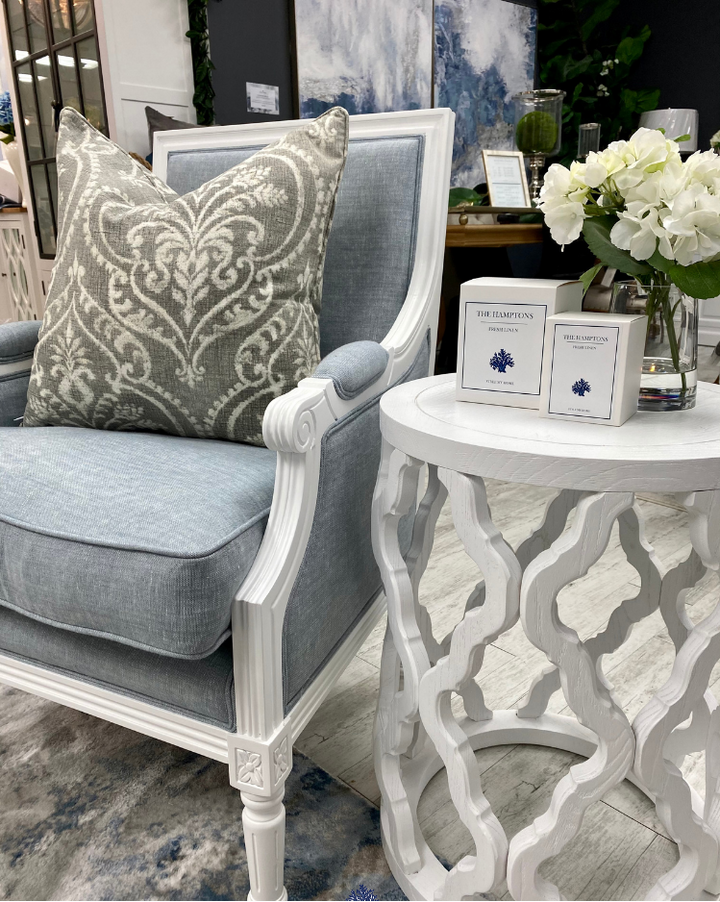 Trent Oak And Linen Upholstered Arm Chair