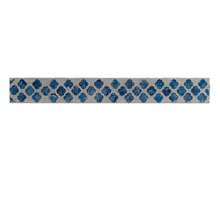 Floral Blue Rectangular Mother Of Pearl Tray