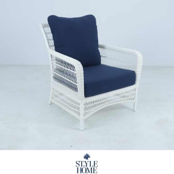 Oasis Outdoor Occasional Chair Navy White