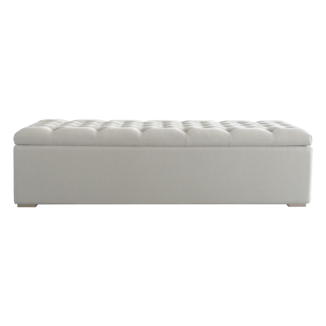 Charlotte Tufted Upholstered Storage Box Oatmeal 160cm wide x 46cm deep x 42cm high