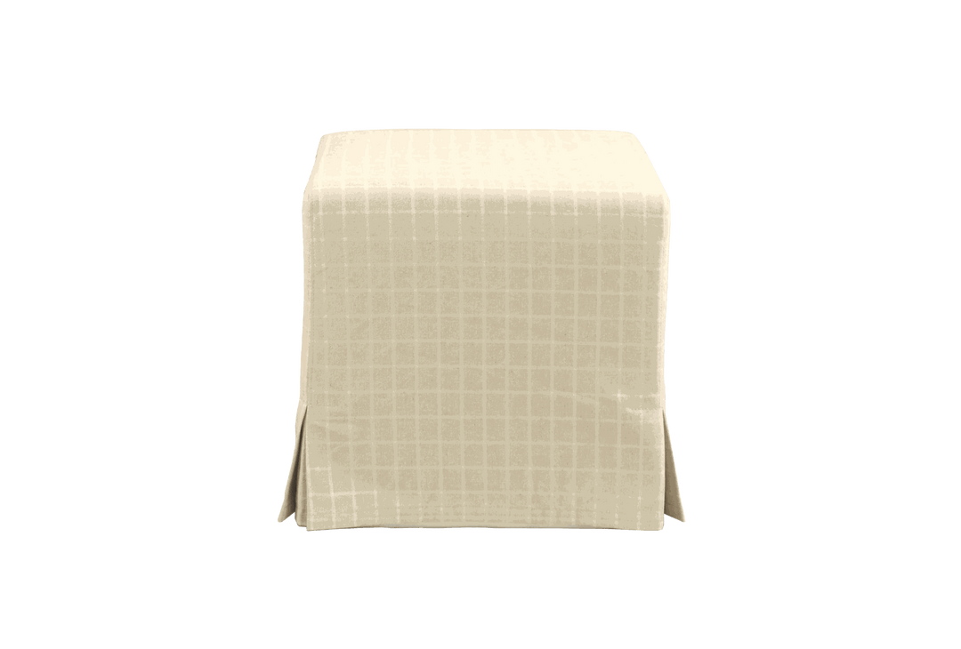 Capri Upholstered Slip Cover Cube Ottoman