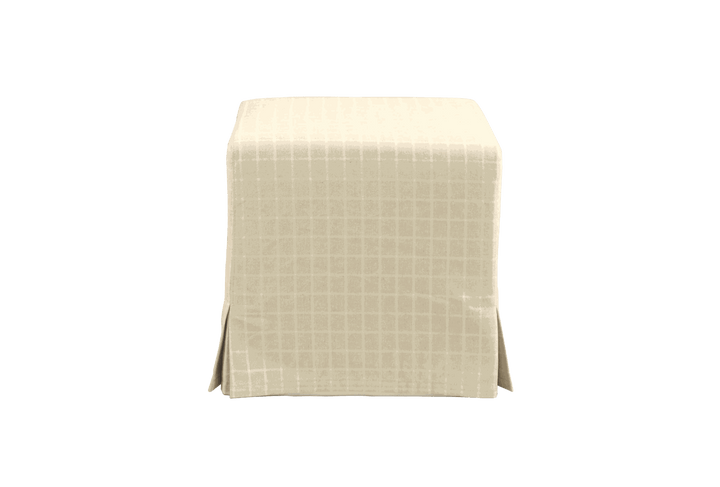 Capri Upholstered Slip Cover Cube Ottoman