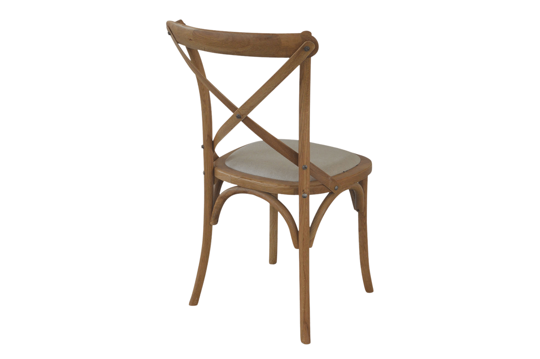 Carter Cross-back Dining Chair With Linen Seat