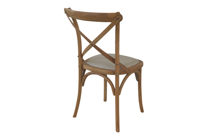 Carter Cross-back Dining Chair With Linen Seat