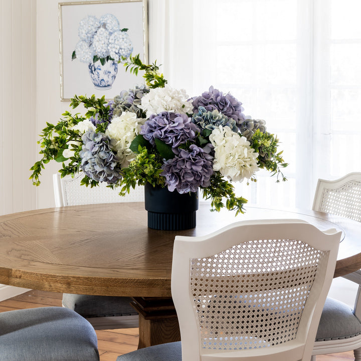 Hannah Parquetry Round Dining Table With Natural Base