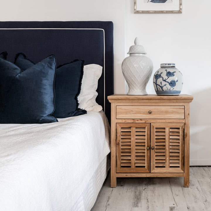 Grace Square Deluxe Bedhead Navy White Piping