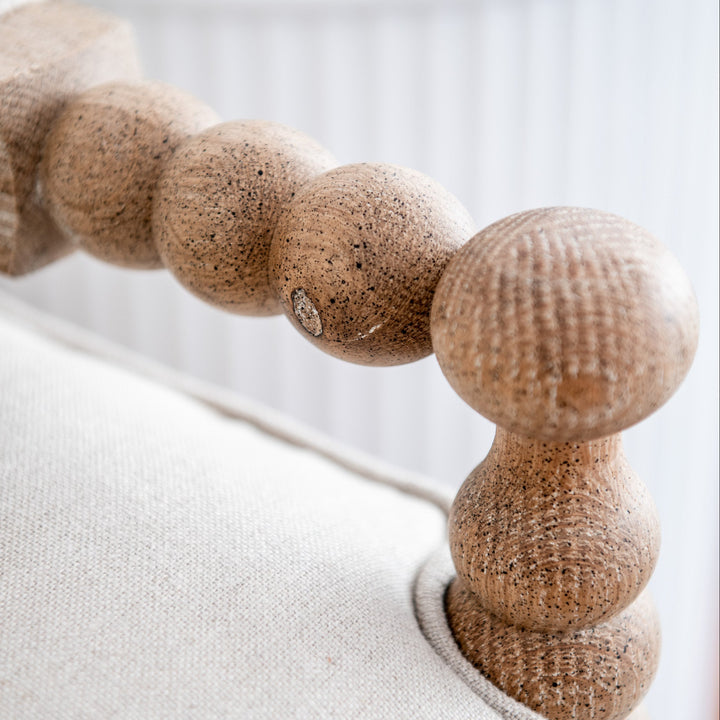 Bobbin Linen And Oak Armchair