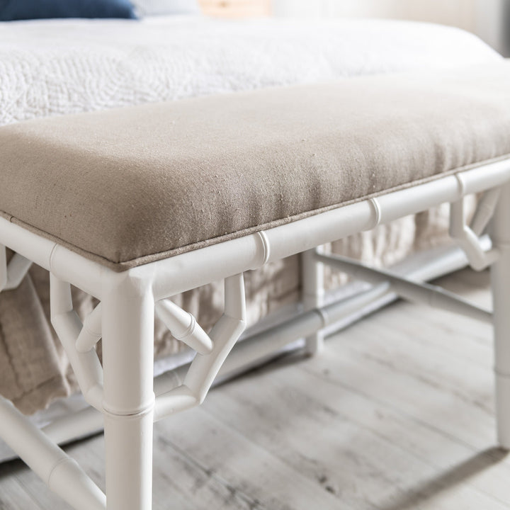 Raffles Linen Upholstered Oak Bench Seat
