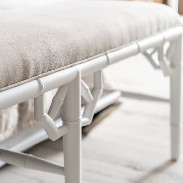Raffles Linen Upholstered Oak Bench Seat