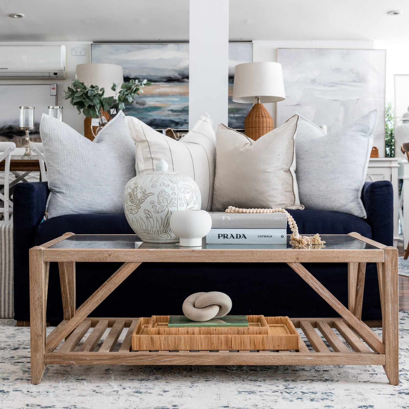 Samuel Oak And Glass Coffee Table