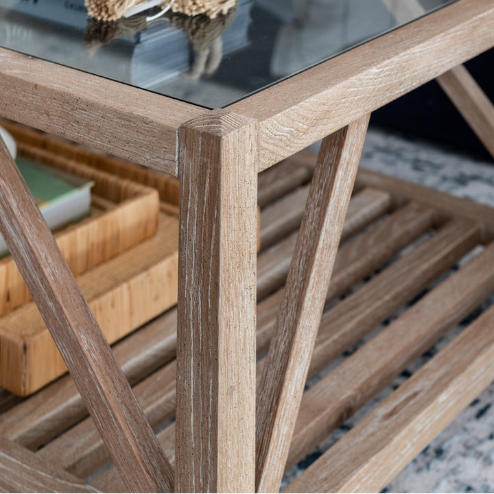 Samuel Oak And Glass Coffee Table