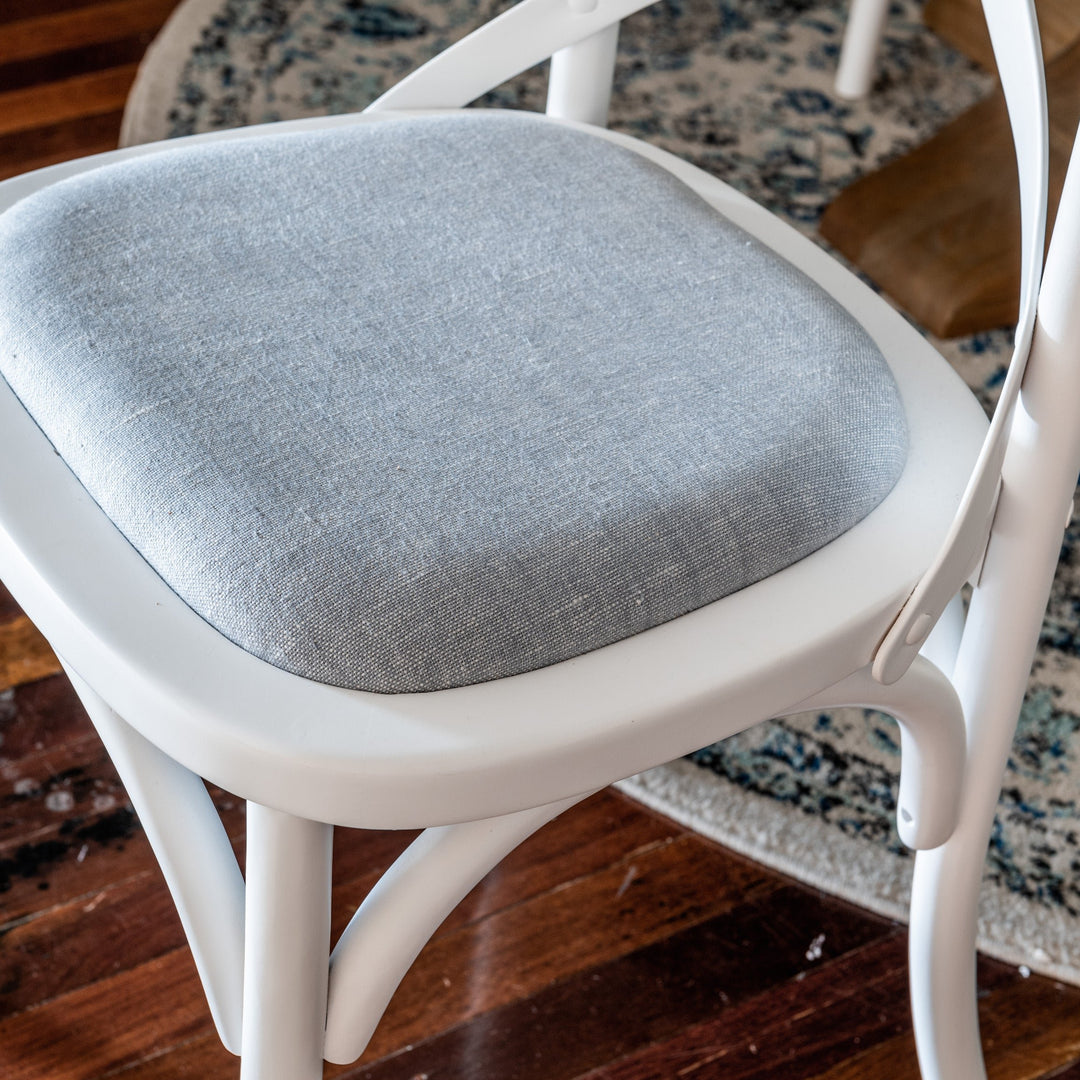 Carter Cross-back Dining Chair With Linen Seat