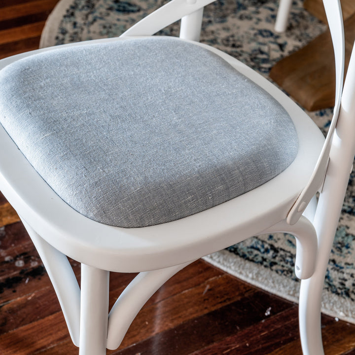 Carter Cross-back Dining Chair With Linen Seat