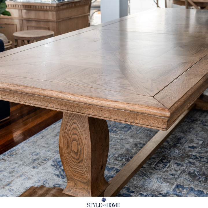 Kensington Parquetry Natural Oak Dining Table Test Assembly