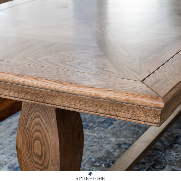 Kensington Parquetry Natural Oak Dining Table Test Assembly