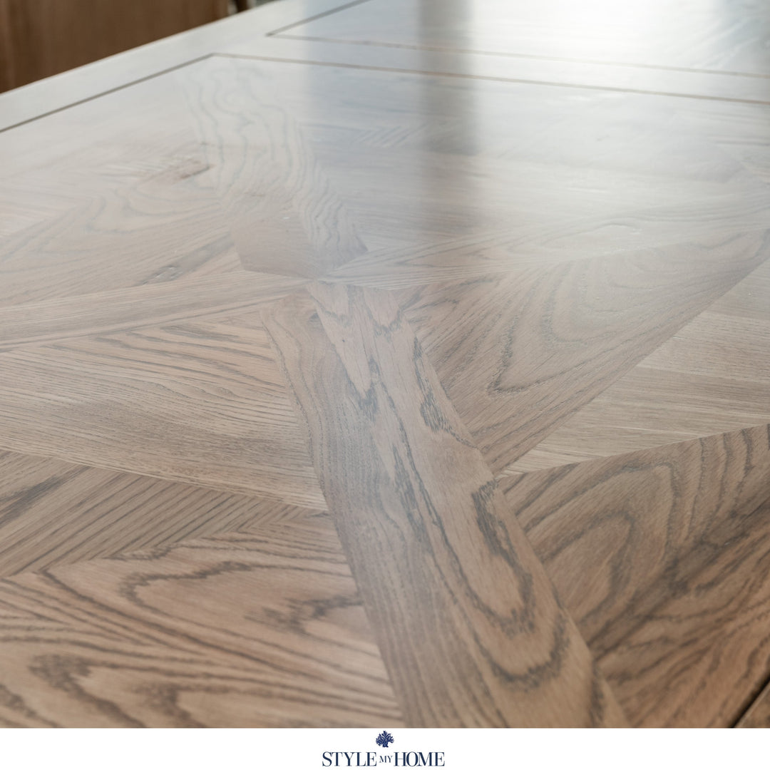 Kensington Parquetry Natural Oak Dining Table Test Assembly