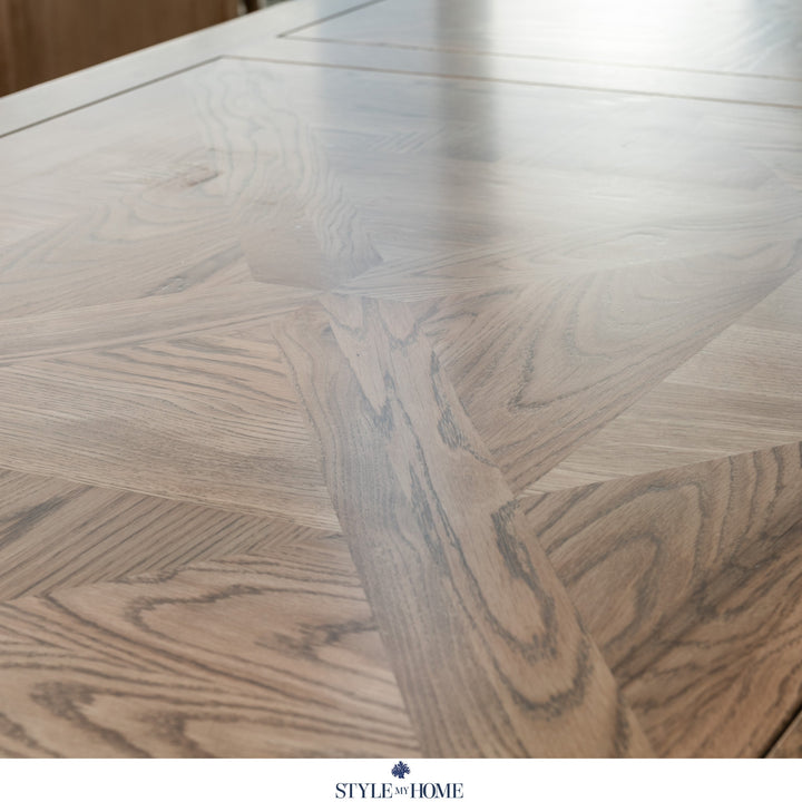 Kensington Parquetry Natural Oak Dining Table Test Assembly