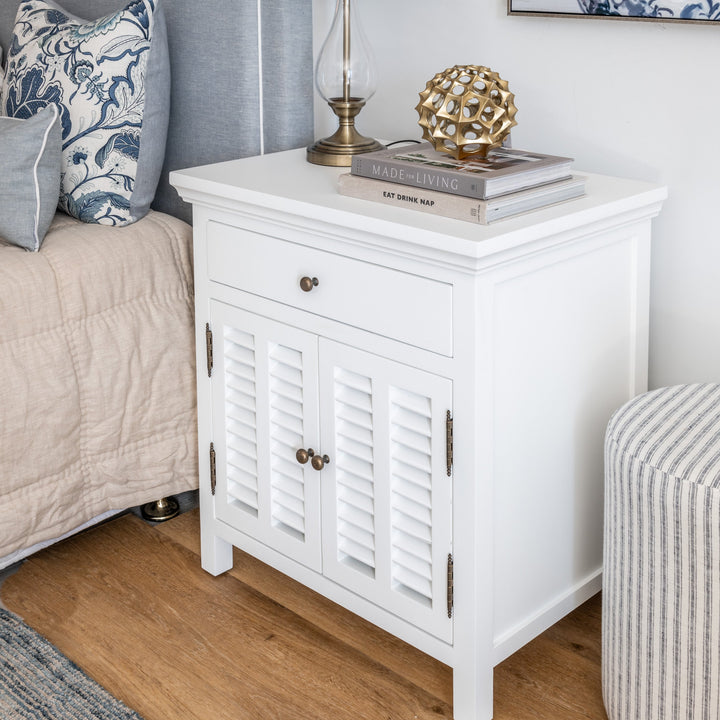 Plantation Medium Louvre Bedside Table