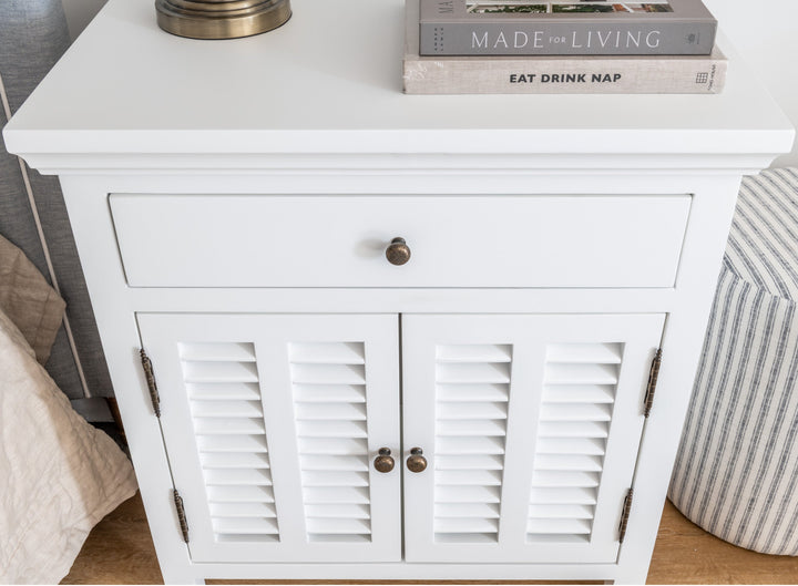 Plantation Medium Louvre Bedside Table